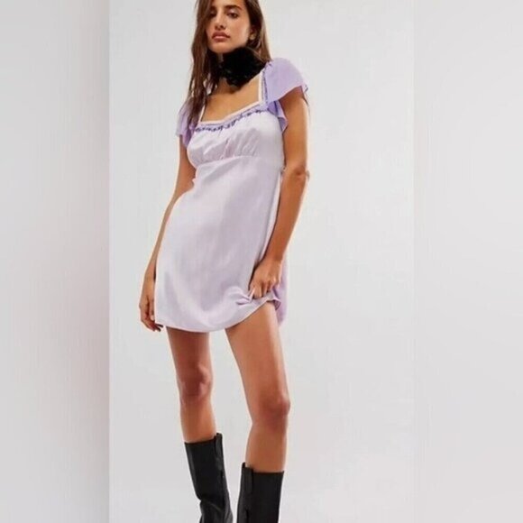 Free People Dresses & Skirts - NWT Free People Violet Visions Mini Dress Size 0 (XS) In Purple